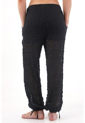 Tennis Pantalón Jogger Con Tiras Que Anudan Negro Para Mujer