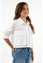 Camisa Blanca Con Cuello Clásico Para Niña de Tennis