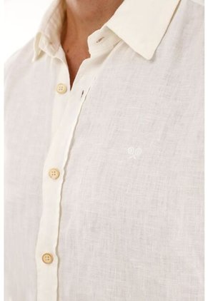 Tennis Camisa Manga Corta En 100% Lino Crudo Para Hombre