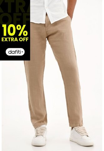 Tennis Pantalón Tipo Chino Crudo En Lino 100% Para Hombre Tennis