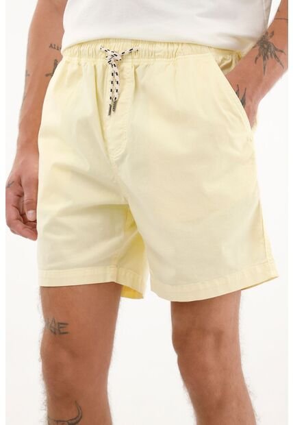 Tennis Bermuda Con Pretina Enresortada Amarillo Claro Para Hombre