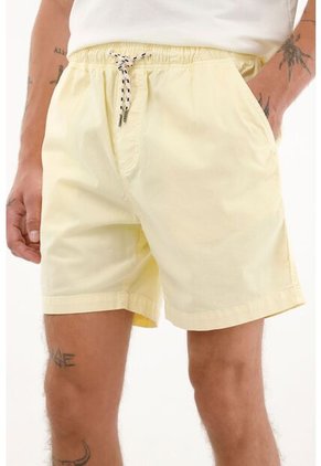 Tennis Bermuda Con Pretina Enresortada Amarillo Claro Para Hombre