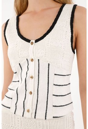 Tennis Camisa Tejida Manga Sisa Crudo Para Mujer