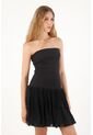 Tennis Vestido Corto Strapless Negro Para Mujer de Tennis