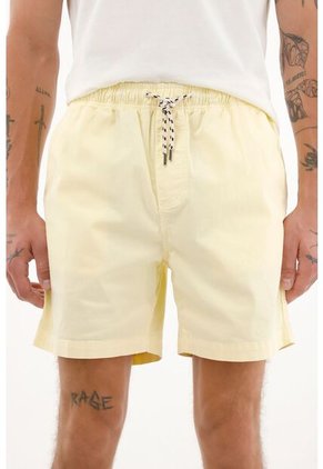 Tennis Bermuda Con Pretina Enresortada Amarillo Claro Para Hombre