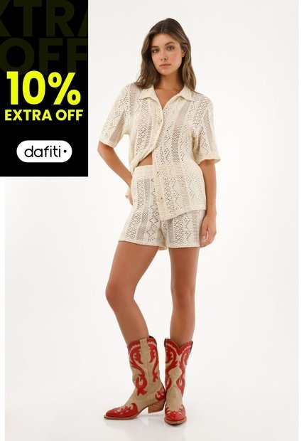 Tennis Bermuda Crudo Tipo Crochet Para Mujer