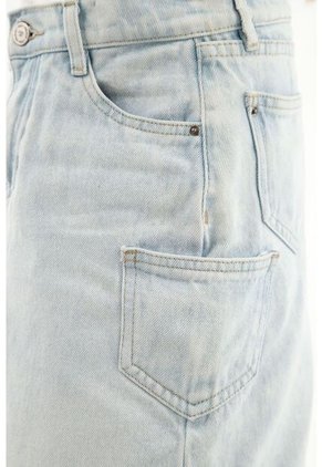 Falda Azul Con Corte Asimétrico Para Niña