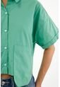 Tennis Camisa Verde Con Ruedo Al Corte Para Mujer de Tennis