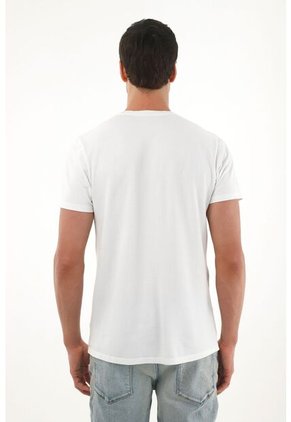 Tennis Camiseta Con Bolsillo Delantero Blanca Para Hombre