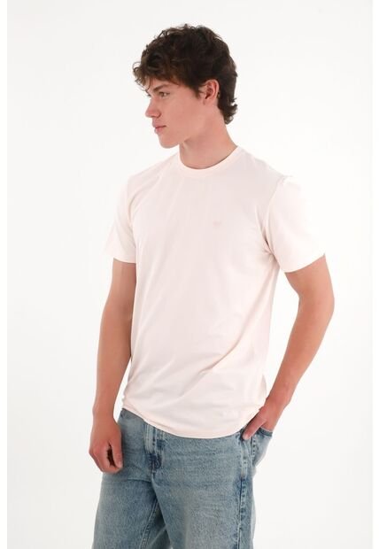 Camiseta Básica Con Mini Print Rosada Para Hombre