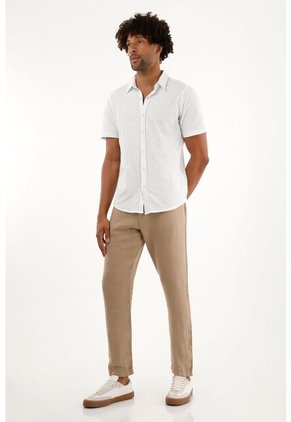 Tennis Pantalón Tipo Chino Crudo En Lino 100% Para Hombre