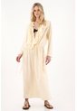 Vestido Largo Con Escote En V Amarillo Para Mujer de Tennis