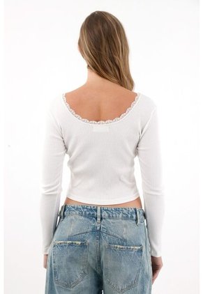 Tennis Camiseta Ajustada Con Encaje Para Mujer