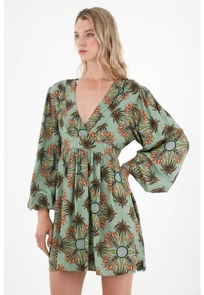 Vestido Corto Con Escote En V Para Mujer