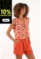 Tennis Bermuda Naranja De Tela Fluida Para Mujer de Tennis
