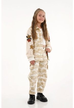 Pantalón Horseshoe Con Bordado De Flores Crudo Para Niña