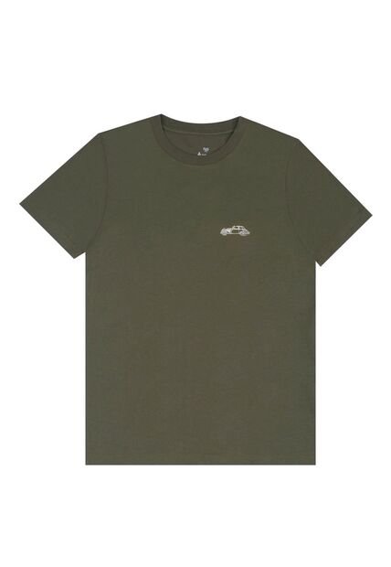 Tennis Camiseta Básica Estampada Verde Para Hombre