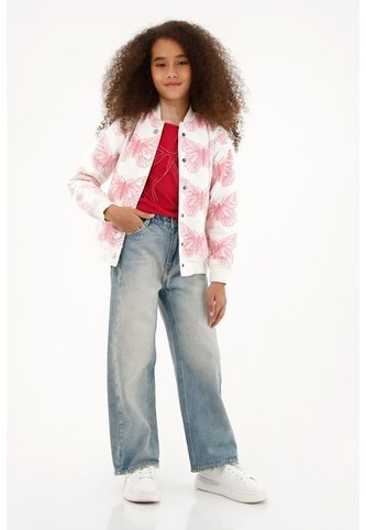 Jean Wide Leg Tiro Alto Para Niña Tennis