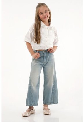 Camisa Con Diseño A Cuadros Crudo Para Niña