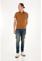 Tennis Polo Café Con Raqueta Bordada Para Hombre de Tennis