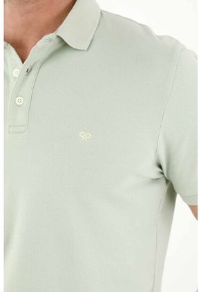 Tennis Polo En Tela Piqué Lycra Verde Para Hombre