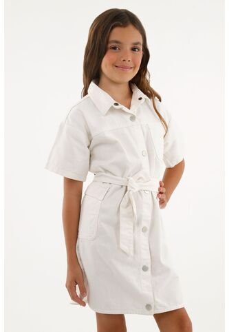 Vestido Con Bolsillos Cargo Crudo Para Niña Tennis