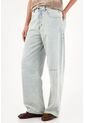 Tennis Jean Wide Leg Con Costuras Paneladas En Algodón Azul Claro Para Mujer de Tennis