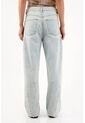Tennis Jean Wide Leg Con Costuras Paneladas En Algodón Azul Claro Para Mujer de Tennis
