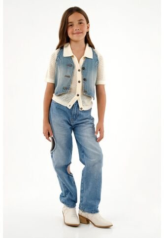 Camisa Crudo Tejida Para Niña Tennis