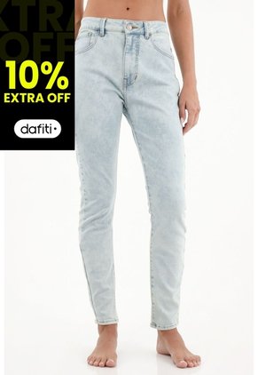 Tennis Jean Jegging De Tiro Alto Azul Claro Para Mujer