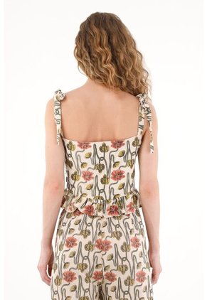 Tennis Camisa Crop Con Estampado En Relieve Para Mujer