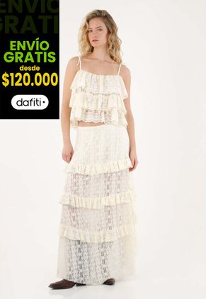 Tennis Falda Larga Con Transparencia Para Mujer