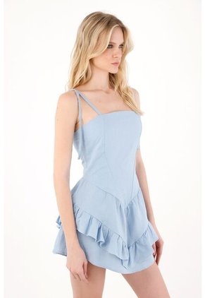 Tennis Vestido Corto Tipo Corsé Azul Para Mujer