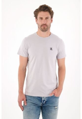 Tennis Camiseta Con Cuello Redondo En Rib Gris Para Hombre Tennis