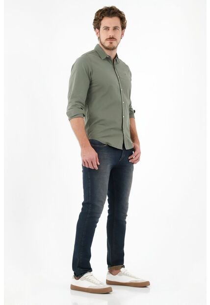 Camisa Manga Larga Verde Para Hombre