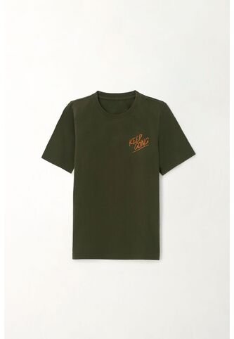 Camiseta Con Estampado En Espalda Verde Para Niño Tennis