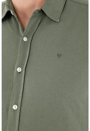 Camisa Manga Larga Verde Para Hombre