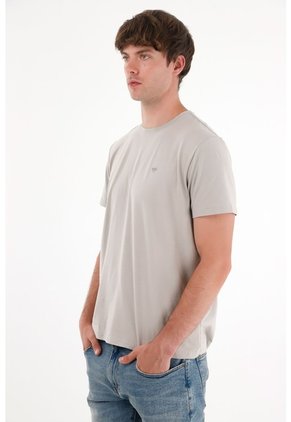 Tennis Camiseta Con Raqueta Estampada Gris Para Hombre