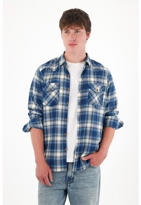 Tennis Camisa Manga Larga Con Diseño A Cuadros Para Hombre