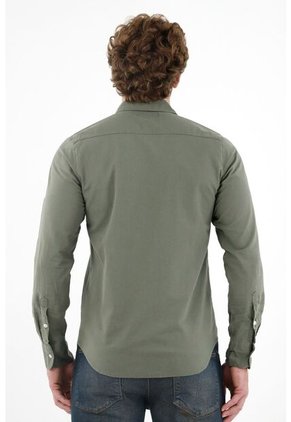 Camisa Manga Larga Verde Para Hombre