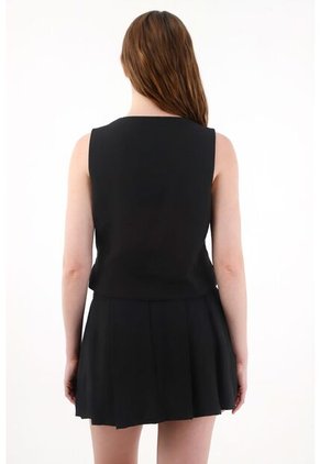 Tennis Chaleco Cruzado Negro Para Mujer