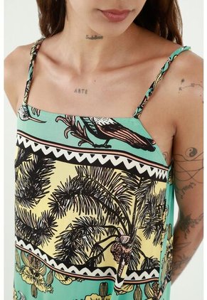 Vestido  Para Mujer Tennis, Vestidos Larga Estampado Orquídea Y Colibrí Turquesa Vestido  Para Mujer Tennis, Vestidos Larga Estampado Orquídea Y Colibrí Turquesa   VERDE XL