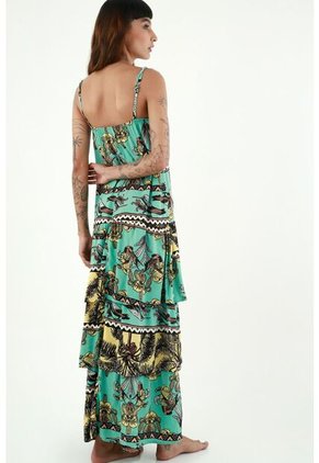 Vestido  Para Mujer Tennis, Vestidos Larga Estampado Orquídea Y Colibrí Turquesa Vestido  Para Mujer Tennis, Vestidos Larga Estampado Orquídea Y Colibrí Turquesa   VERDE XL