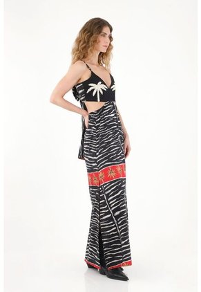 Tennis Vestido Largo Estampado Cut Out Para Mujer