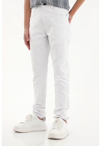 Jean Slim Blanco De Tiro Medio Para Niño Tennis