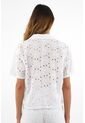 Camisa En Ojalillo Blanca Para Mujer de Tennis