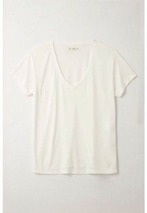 Tennis Camiseta Con Cuello En V Cruda Para Mujer