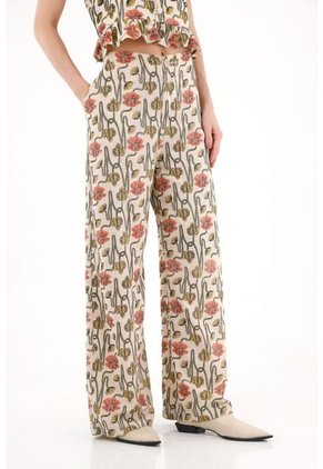 Tennis Pantalón Recto Con Estampado En Relieve Para Mujer