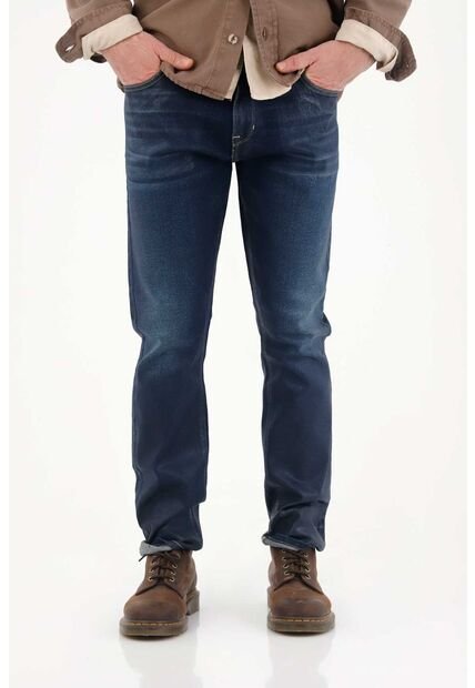 Tennis Jean Nudy Con Efecto Resinado Azul Para Hombre