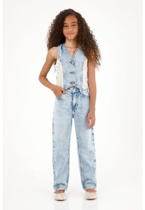 Jean Recto De Tiro Alto Para Niña